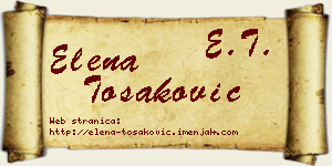 Elena Tošaković vizit kartica